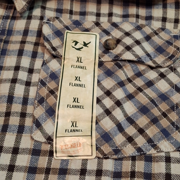Outdoor Life Flannel Grey Brown Plaid Button-Down Long Sleeve Shirt  Men Size XL - Picture 10 of 16
